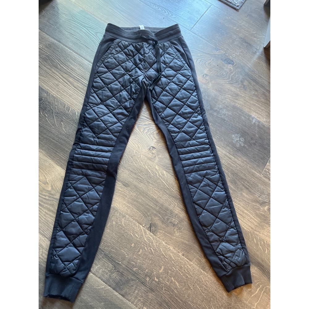 Alo Yoga Mens‎ Black Quilted Moto Joggers Athletic Sweatpants Small